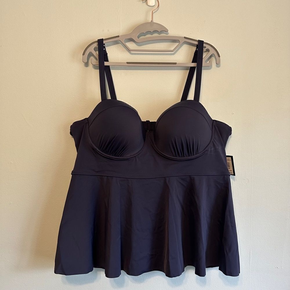 Torrid Peplum Underwire Swim Top - Blue 3X D/DD - Picture 5 of 11